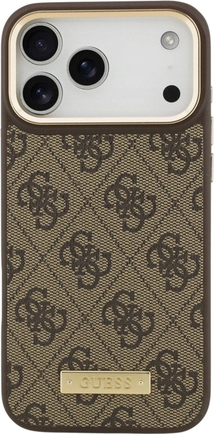 Панель Guess 4G Logo Plate MagSafe для iPhone 17 Pro Max Brown (3666339489793) - зображення 2