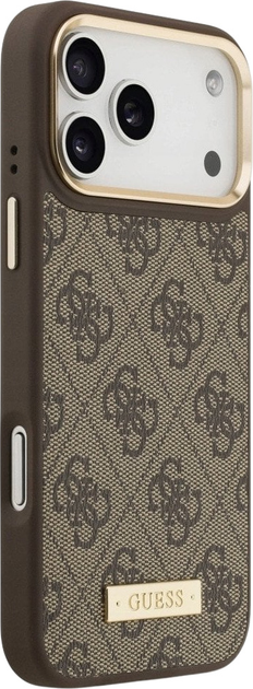 Панель Guess 4G Logo Plate MagSafe для iPhone 17 Pro Max Brown (3666339489793) - зображення 3