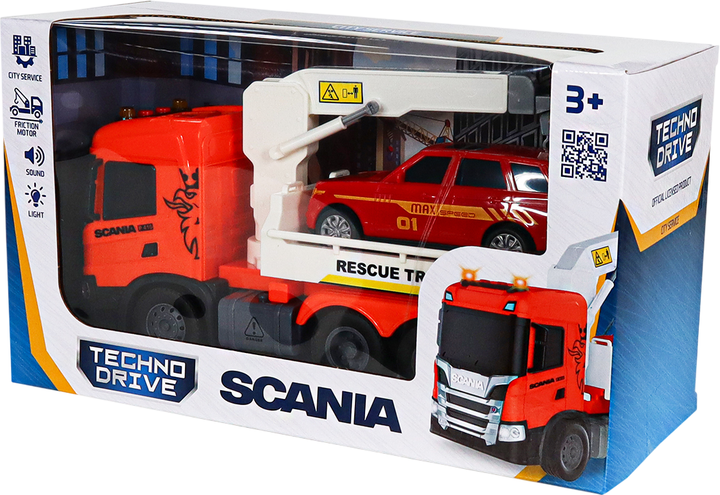 Игровой набор Techno Drive Эвакуатор с машиной Big Truck Scania со световыми и звуковыми эффектами (6408KS) - изображение 9
