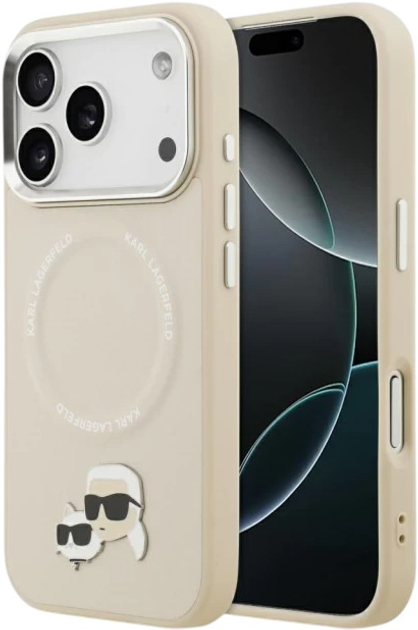 Панель Karl Lagerfeld Karl & Choupette Pin MagSafe do Apple iPhone 17 Pro Beige (3666339495152) - зображення 1