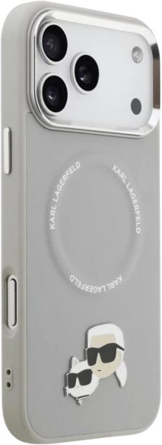 Панель Karl Lagerfeld Karl & Choupette Pin MagSafe do Apple iPhone 17 Pro Grey (3666339495312) - зображення 5
