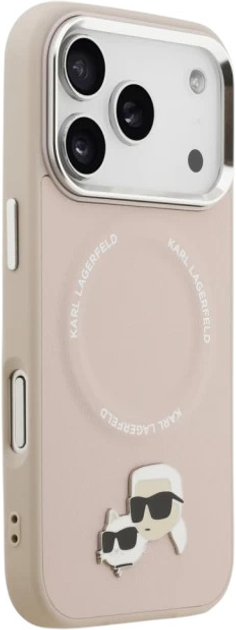 Etui Karl Lagerfeld Karl & Choupette Pin MagSafe do Apple iPhone 17 Pro Max Pink  (3666339495480) - obraz 5