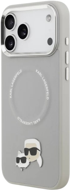 Панель Karl Lagerfeld Karl & Choupette Pin MagSafe do Apple iPhone 17 Pro Max Grey (3666339495329) - зображення 3