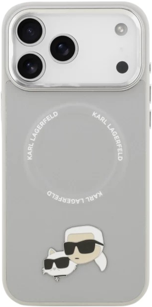 Панель Karl Lagerfeld Karl & Choupette Pin MagSafe do Apple iPhone 17 Pro Max Grey (3666339495329) - зображення 4