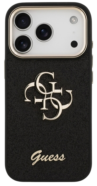 Панель Guess Fixed Glitter Big 4G MetalFrame для iPhone 17 Pro Black - зображення 2