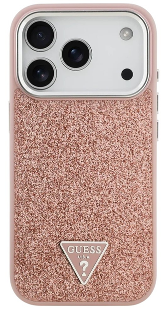 Панель Guess Glitter Triangle Logo MagSafe для iPhone 17 Pro Max Pink - зображення 2