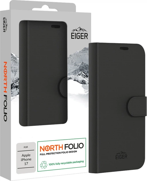 Etui z klapką Eiger North Folio Case do Apple iPhone 17 Black (EGCA00932) - obraz 2
