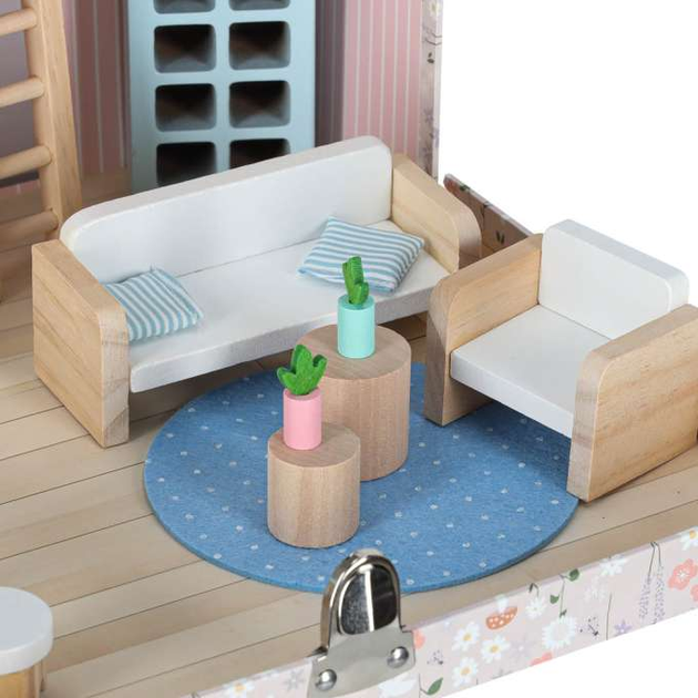 Domek dla lalek Kik w walizce akcesoria drewniane mebelki (KX3054) (5903039767539) - obraz 6