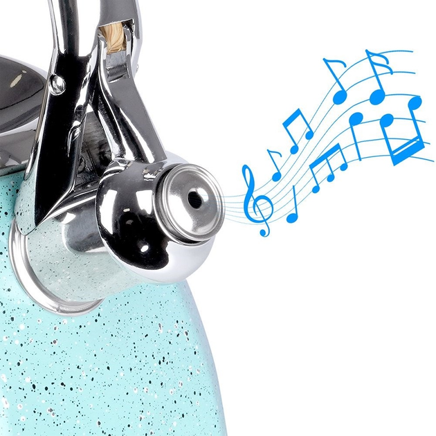 Czajnik Orion z gwizdkiem emaliowany Niebieski 3 l (8592381161804) - obraz 5