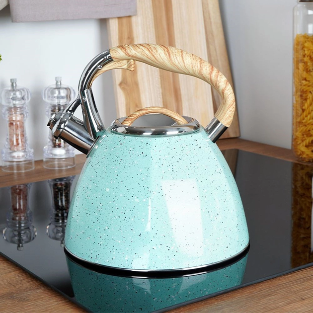 Czajnik Orion z gwizdkiem emaliowany Niebieski 3 l (8592381161804) - obraz 9
