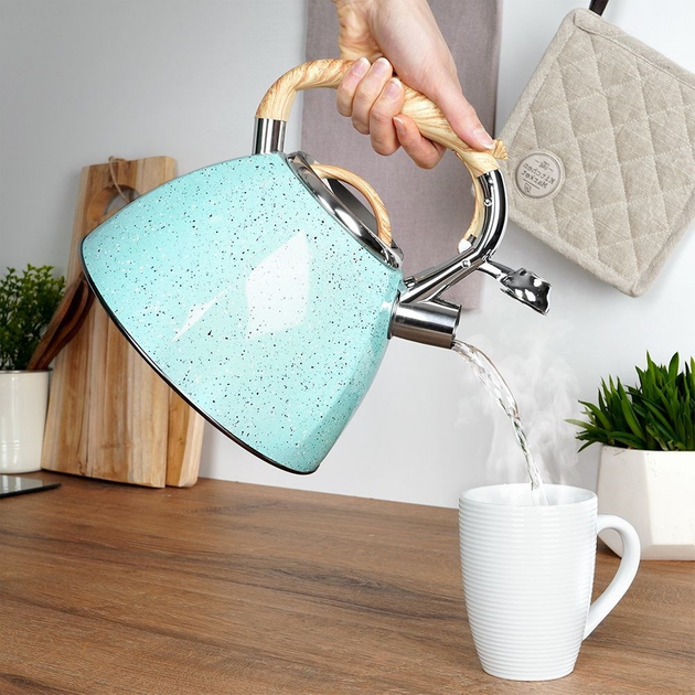 Czajnik Orion z gwizdkiem emaliowany Niebieski 3 l (8592381161804) - obraz 13