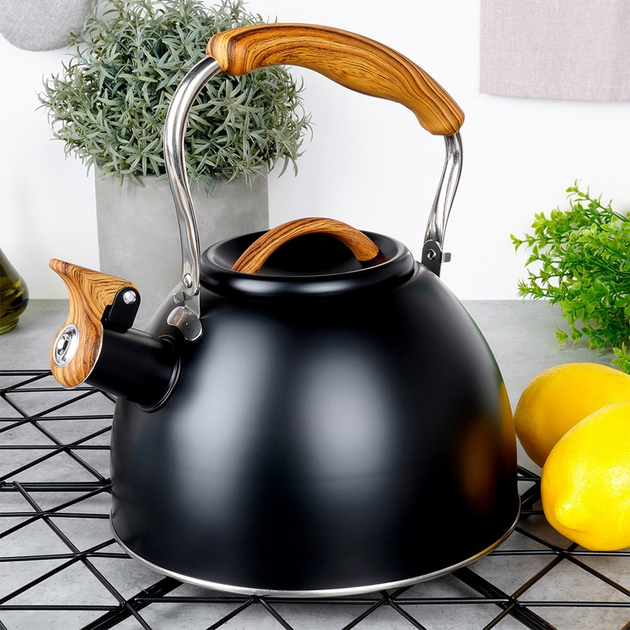 Czajnik Vilde z gwizdkiem stalowy Czarny 2.5 l (5904316479183) - obraz 7