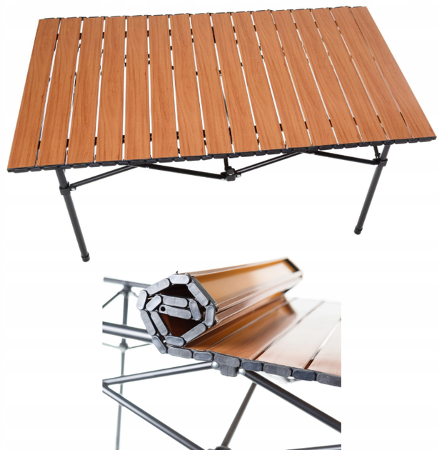 Розкладний садовий стіл Platinet PGT93 туристичний зсувна стільниця 93 см Коричневий (5907595459631) - зображення 5