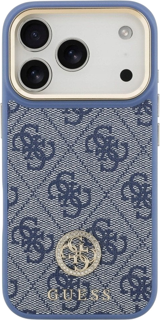 Панель Guess 4G Strass Logo MagSafe для iPhone 17 Pro Blue (3666339529444) - зображення 3