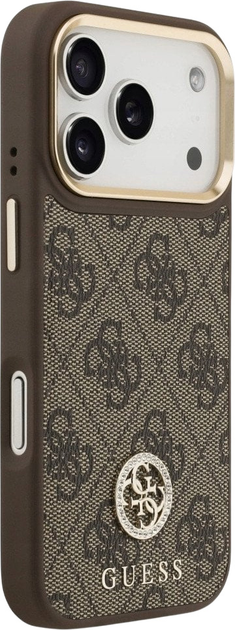 Панель Guess 4G Strass Logo MagSafe для iPhone 17 Pro Brown (3666339529284) - зображення 4