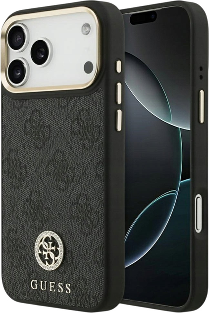 Панель Guess 4G Strass Logo MagSafe для iPhone 17 Pro Max Black (3666339529130) - зображення 1