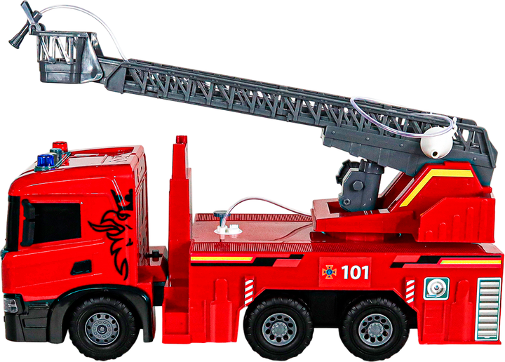 Игрушечная машинка Techno Drive Super Big Truck Пожарная машина Scania со световыми, звуковыми и водными эффектами (5005KS) - изображение 2