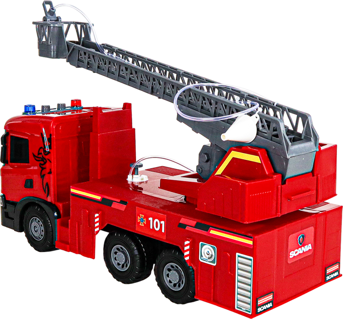 Игрушечная машинка Techno Drive Super Big Truck Пожарная машина Scania со световыми, звуковыми и водными эффектами (5005KS) - изображение 3