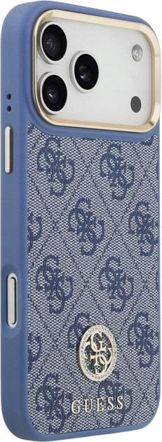 Панель Guess 4G Strass Logo MagSafe для iPhone 17 Pro Max Blue (3666339529451) - зображення 4