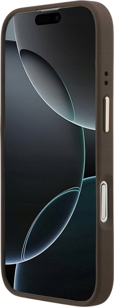 Панель Guess 4G Strass Logo & Big Strap Metal Buttons MagSafe для iPhone 17 Brown (3666339550950) - зображення 5