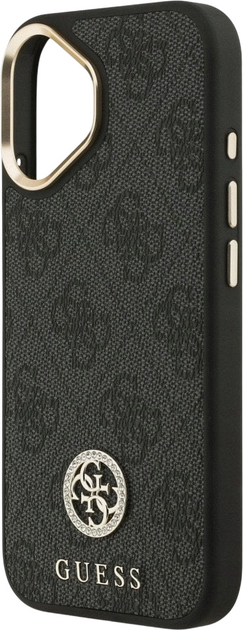 Панель Guess 4G Strass Logo & Big Strap Metal Buttons MagSafe для iPhone 17 Black (3666339550806) - зображення 6