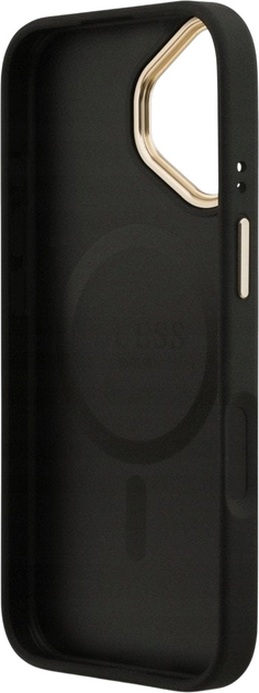 Панель Guess 4G Strass Logo & Big Strap Metal Buttons MagSafe для iPhone 17 Black (3666339550806) - зображення 7