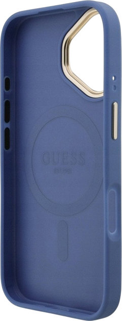 Панель Guess 4G Strass Logo & Big Strap Metal Buttons MagSafe для iPhone 17 Blue (3666339551254) - зображення 7