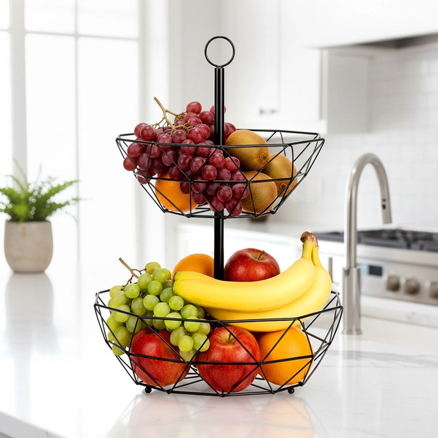 Koszyk na owoce Vilde metalowy Czarny (5904316400583) - obraz 5