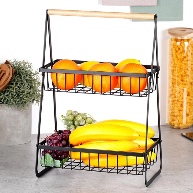 Koszyk na owoce Vilde metalowy Czarny (5904316481872) - obraz 6