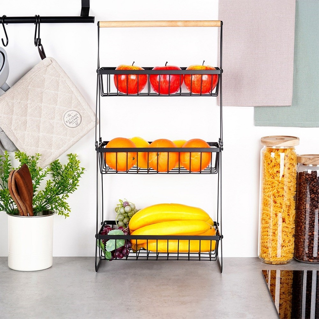 Koszyk na owoce Vilde metalowy Czarny (5904316481889) - obraz 5