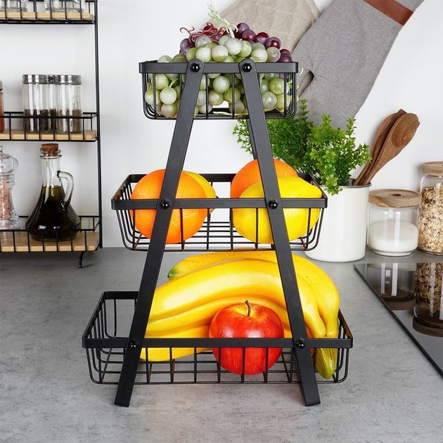 Koszyk na owoce Vilde metalowy Czarny (5904316473099) - obraz 6