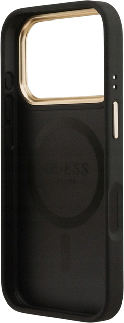 Панель Guess 4G Strass Logo & Big Strap Metal Buttons MagSafe для iPhone 17 Pro Black (3666339550820) - зображення 7