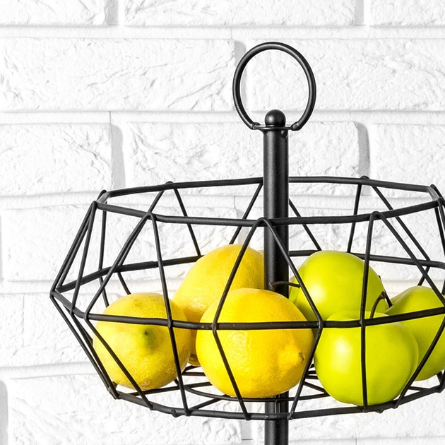 Koszyk na owoce Vilde metalowy Czarny (5907610289427) - obraz 3