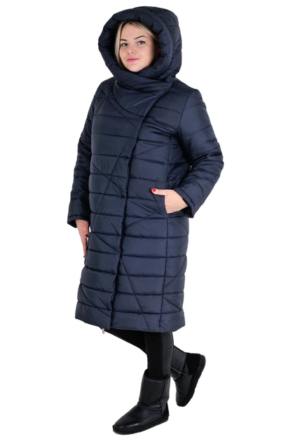 Fashions • Куртка женская зимняя Одеяло Fashions 58 темно-синий (1877-мк) - изображение 7
