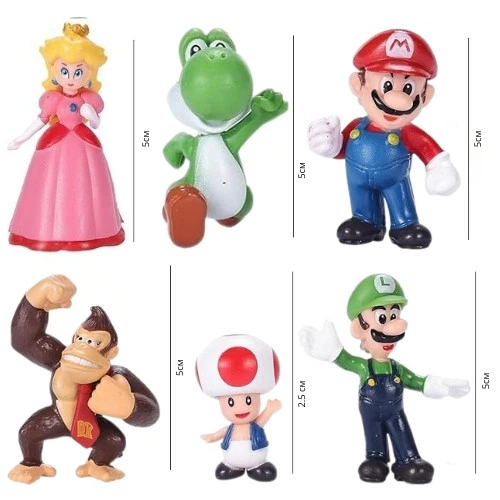 Набір фігурок 6в1 Супер Маріо, 2.5-5 см — Super Mario - зображення 2