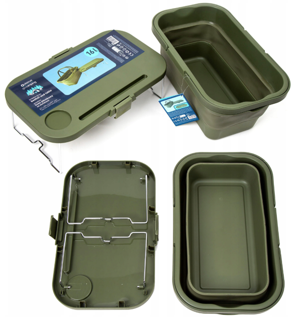 Кошик для пікніку Platinet PCP16GR складаний столик з ручками 16 л Зелений (5907595461399) - зображення 5