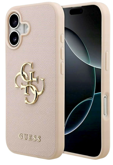 Панель Guess Grained Big 4G & Classic Logo для iPhone 17 Pink - зображення 1