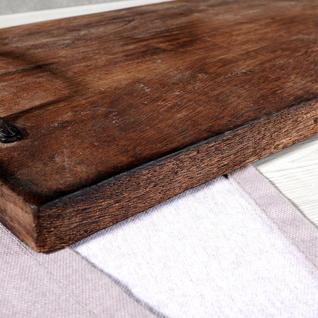 Taca do serwowania Vilde drewniana z uchwytami 40.5 x 5.5 x 21.5 cm (8719987847523) - obraz 5