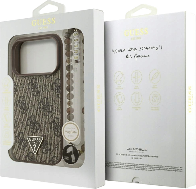 Панель Guess 4G Strap Triangle Logo MagSafe для iPhone 17 Pro Brown (3666339526528) - зображення 8
