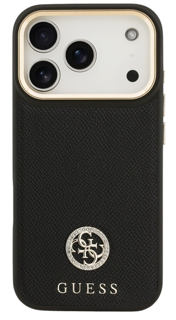 Панель Guess Grained Strass Logo MagSafe для iPhone 17 Pro Black - зображення 2