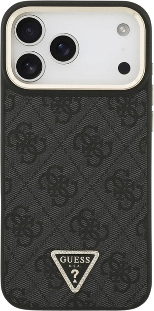 Панель Guess 4G Triangle Logo MagSafe для iPhone 17 Pro Max Black/Gold (3666339520984) - зображення 3