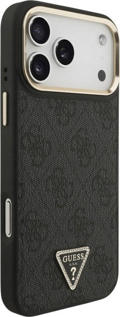 Панель Guess 4G Triangle Logo MagSafe для iPhone 17 Pro Max Black/Gold (3666339520984) - зображення 4