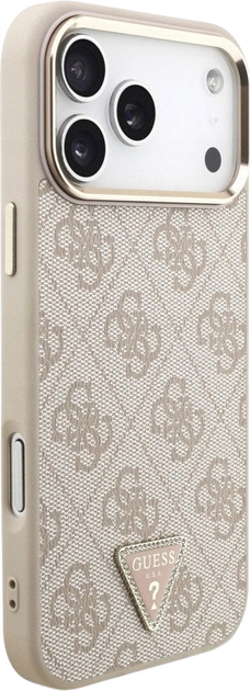 Etui plecki Guess 4G Triangle Logo MagSafe do iPhone 17 Pro Max Pink/Gold (3666339521462) - obraz 4