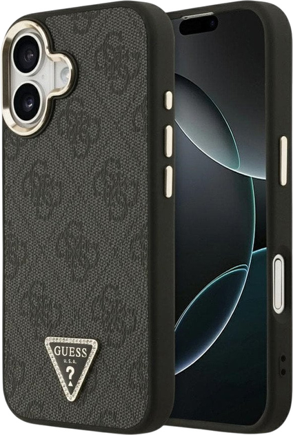 Панель Guess 4G Triangle Logo MagSafe для iPhone 17 Black/Gold (3666339520953) - зображення 1