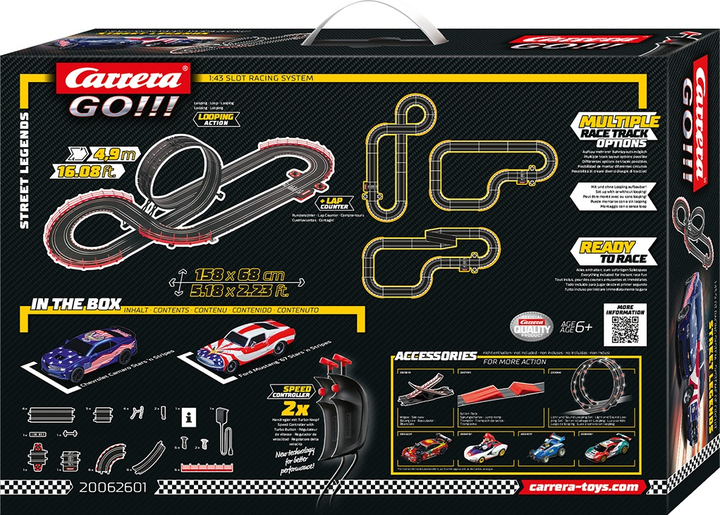 Tor samochodowy Carrera GO!!! Legendy ulicy 4.9 m + 2 samochody (4007486626010) - obraz 5