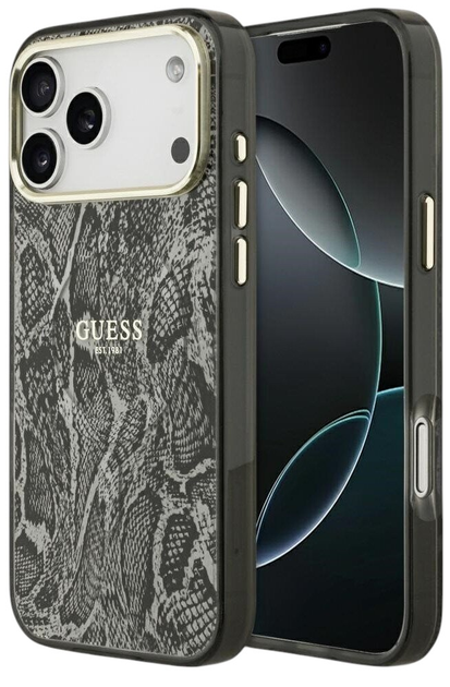 Панель Guess Python Pattern MagSafe для iPhone 17 Pro Black - зображення 1