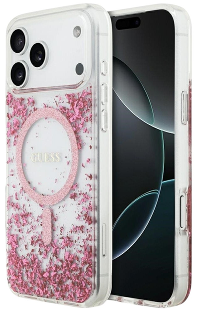 Панель Guess Resin Bottom Glitter MagSafeдля iPhone 17 Pro Max Pink - зображення 1