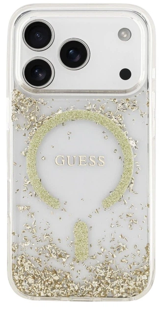 Панель Guess Resin Bottom Glitter MagSafeдля iPhone 17 Pro Gold - зображення 2