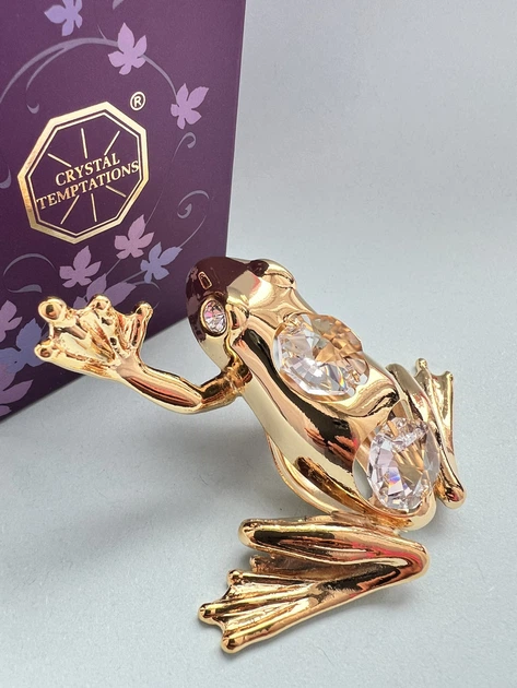 Фигурка с камнями Swarovski Лягушка 5х7,5х5 см 160576 - Фото 1 Фигурка с камнями Swarovski Лягушка 5х7,5х5 см 160576 - изображение 1