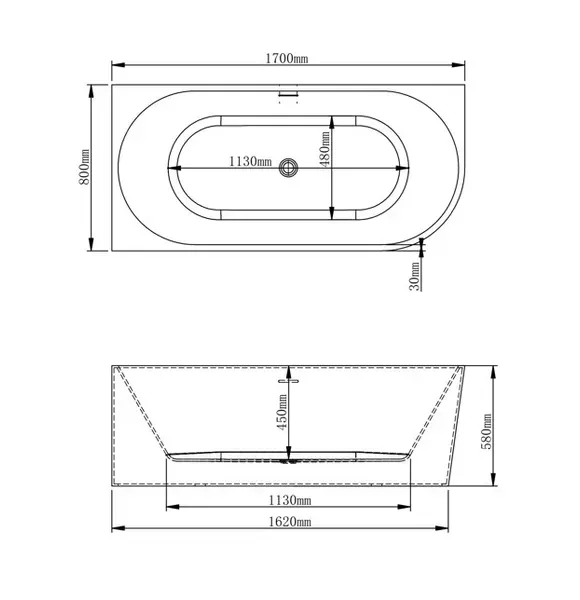Ванна VBI NORDEND LEFT 170 x 80 угловая - изображение 2